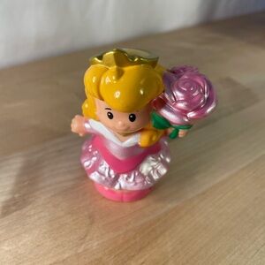 Little People Disney Princess Aurora Figure with Pink Rose